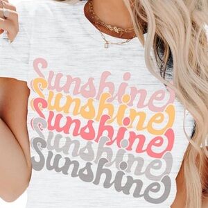 Sunshine Graphic Tee - Grey and White blend. 2025-6
